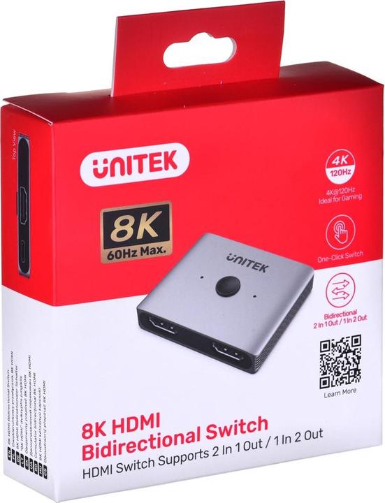 Image du produit Unitek Dwukierunkowy przełącznik HDMI 2.1 8K 2na1