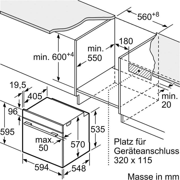 Immagine prodotto Bosch Hausgeräte Serie 6, forno da incasso, 60 x 60 cm, nero, HBG578BB3