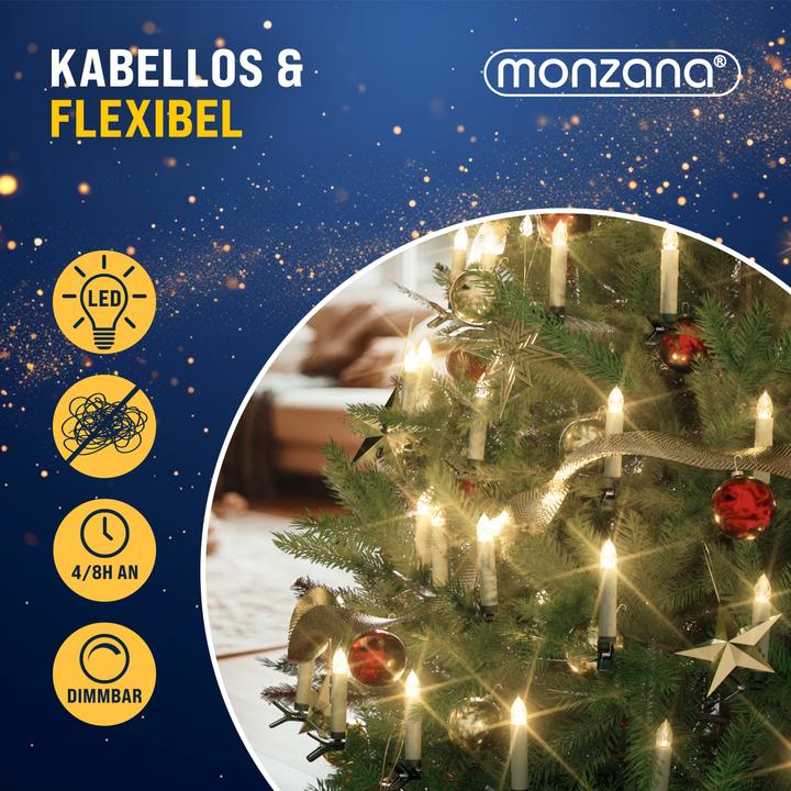 Produktbild Monzana Weihnachtsbaumkerzen (30 x)