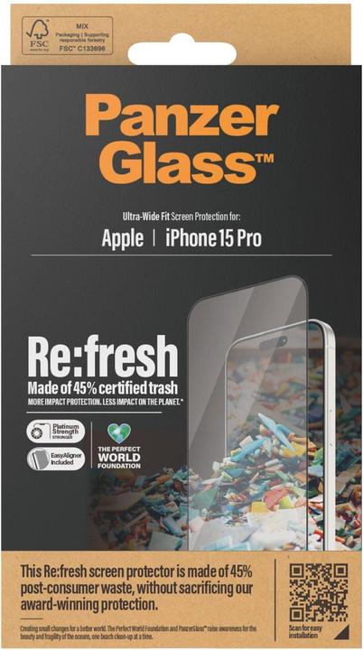 Image du produit PanzerGlass Re:fresh (1 pièce(s), Apple iPhone 15 Pro)