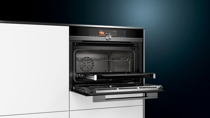 Actual product image Siemens CS856GPB7 iQ700 Built-in Compact Steam Oven Black, Stainless Steel