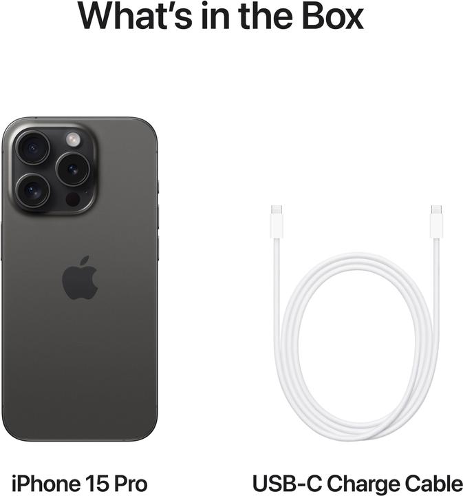 Produktbild Apple iPhone 15 Pro (256 GB, Black Titanium, 6.10", SIM + eSIM, 48 Mpx, 5G)