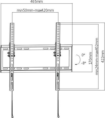 Immagine prodotto STAFFA TV/MONITOR 32"/55" VESA SLIM MAX35KG/200*200/400X200/300X300 (Muro, 55", 35 kg)