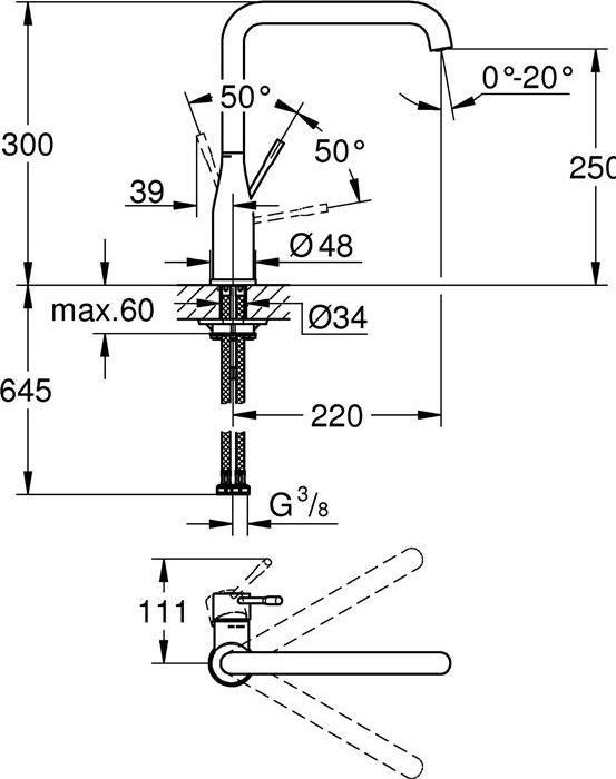Produktbild Grohe Kchenarmatur mit Einhebelmischer Essence chrom glnzend 30269000