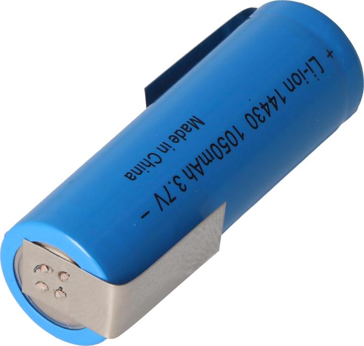 Actual product image AccuCell Li-ion battery 14430 with solder tags Z-shape 1050mAh 3.6V - 3.7V lithium-ion cell without (1 pcs., 1050 mAh, Rechargeable battery)