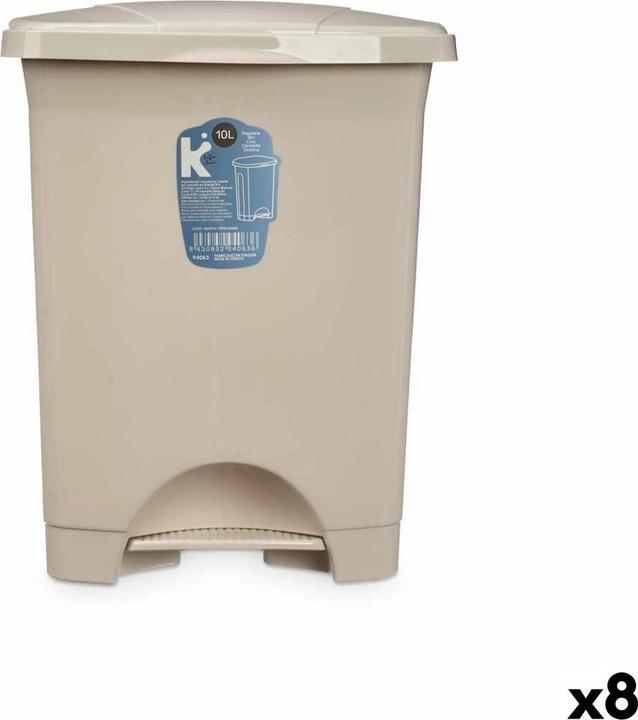 Image du produit Natec Papierkorb mit Pedal Beige Kunststoff 10 L (8 Stück) (10 l)