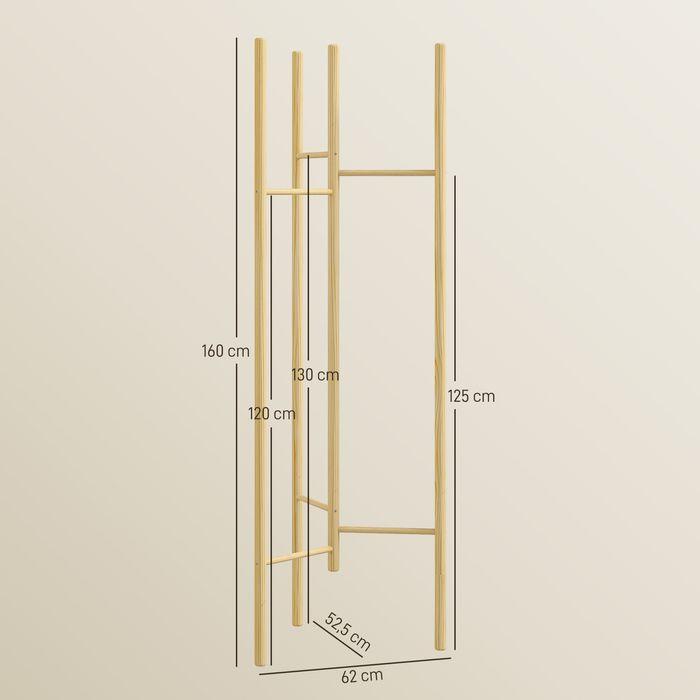 Image du produit Swisshandel24 Portemanteau, gain de place, charge de 5 kg, 62x52,5x160cm, naturel