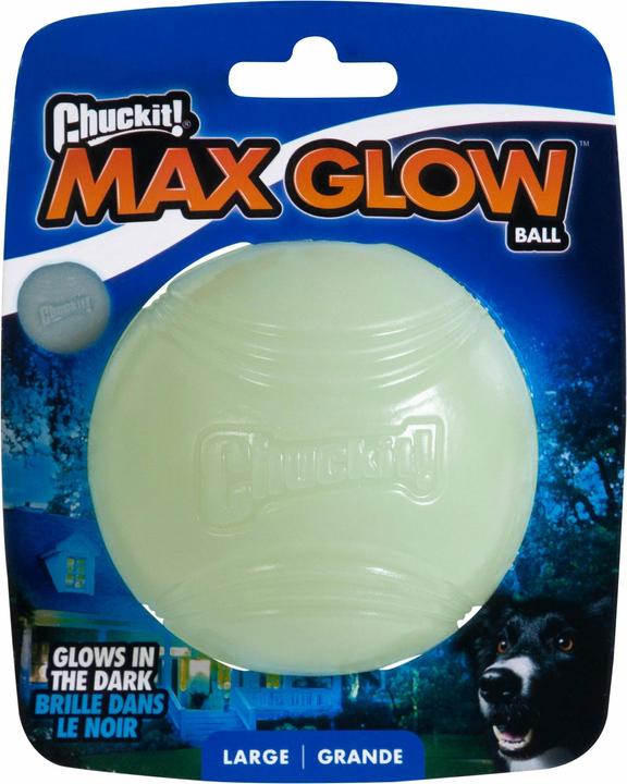 Produktbild Chuckit! CHUCKIT MAX GLOW leuchtender Fetch-Ball 7 6 cm Durchmesser Grösse L Weiss (Wurfspielzeug Hund)