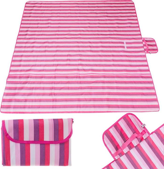 Produktbild Ikonka Strandmatte Picknick-Decke 200x200cm rosa