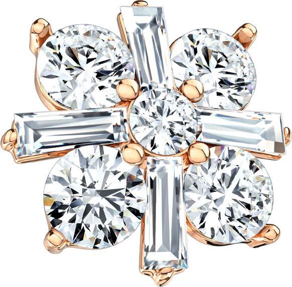 Star Piercing Dermal Anchor rosegold Prinzesschliff (Chirurgenstahl 316L, Messing)