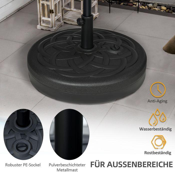 Actual product image Swisshandel24 Sonnenschirmständer bis 35 kg befüllbar rund, Ø38/48 mm, Schwarz