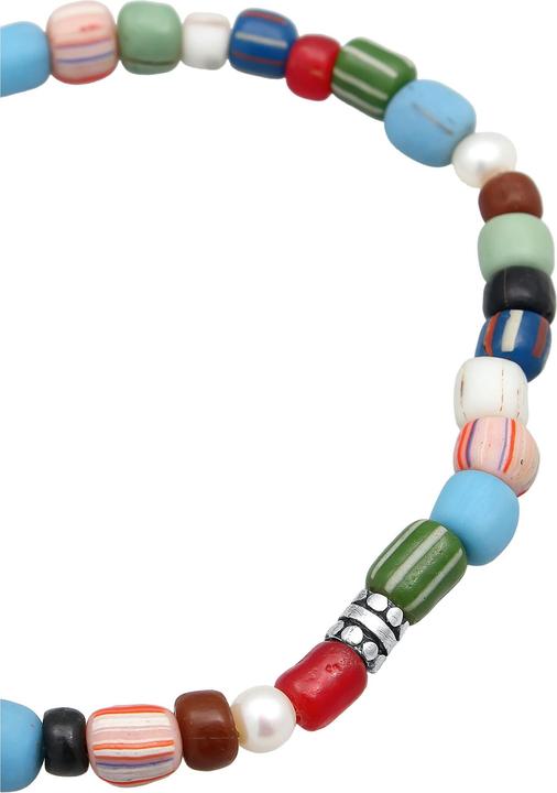 Produktbild Kuzzoi Armband Glas Beads Bunt Süsswasserperlen 925 Silber (23 cm, 925er Sterling Silber, No stone, Glas, Süsswasserzuchtperlen, Plastik)