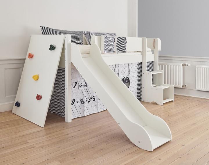 Manis-h Manis h Kinderbett LOKE 90 x mit Kletterwand und Treppe Snow white (90 x 200 cm)