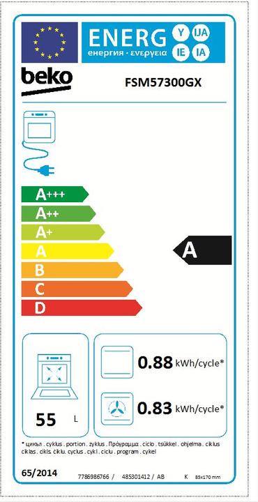 Label énergétique Beko FSM57300GX