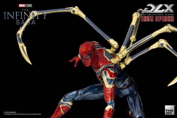 Actual product image ThreeZero Infinity Saga figurine 1/12 DLX Iron Spider 16 cm