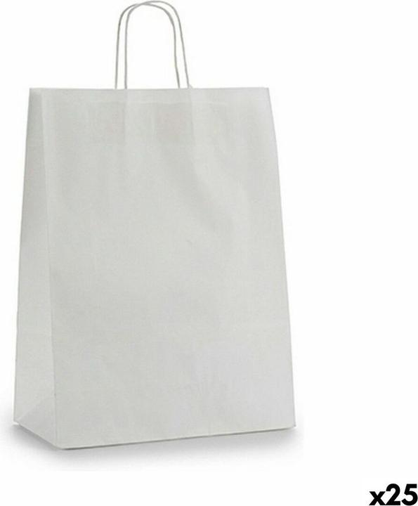 Pincello Papiertaschen Weiss (32 X 12 X 50 cm) (25 Stück) (Geschenktüte, 25 x)