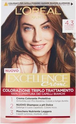 Produktbild L'Oréal Paris Excellence Cremes Triple Treatment Haarfarbe 4.3 Golden Brown (4.3 Golden Brown)