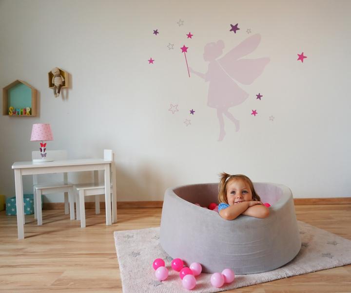 Image du produit Knorrtoys Piscine à balles soft - "Grey" - 300 balles rose soft