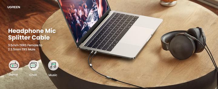 Image du produit Ugreen Micro et casque Y Splitter 3.5 mm jack (0.20 m, Jack 3,5 mm (AUX))