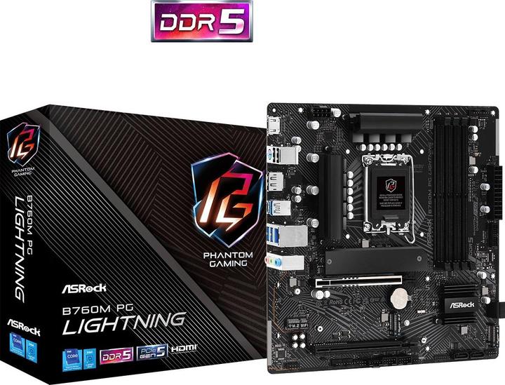 Produktbild AsRock B760M PG Lightning (LGA 1700, Intel B760, mATX)