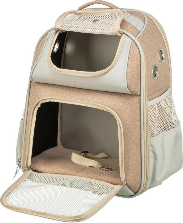 Produktbild Trixie Tiertransport-Rucksack Willow Beige/Braun (Katze, Hund, Reflektoren, Atmungsaktiv)