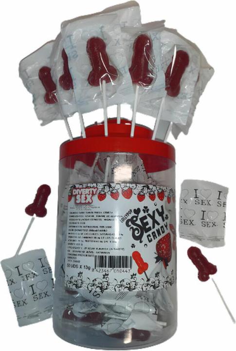 Image du produit Diablo Picante 50 Pénis Lollipop Aux Fraises Et Aux Cerises (50 Unités)