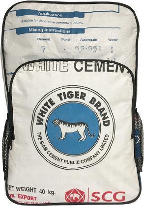 Immagine prodotto Bekos Upcycling - Zaino da giorno realizzato con sacchi di cemento riciclati White Tiger