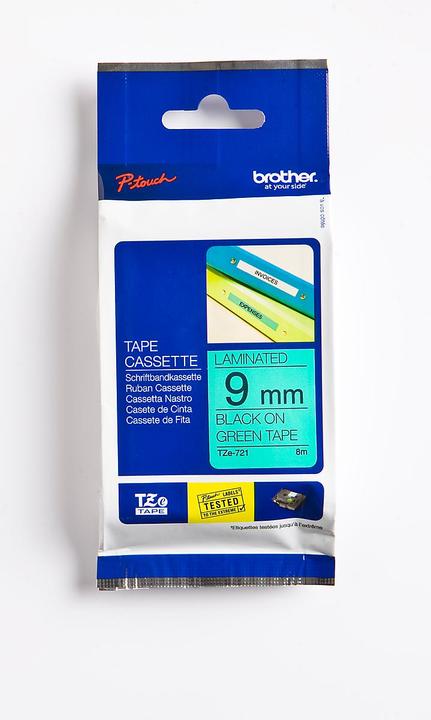 Produktbild Brother Tze-721 (0.90 cm, Grün, Schwarz)