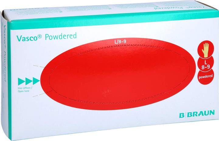 Actual product image B.Braun VASCO examination gloves large/ 8-9 powdered, 100 pcs HAS (L)