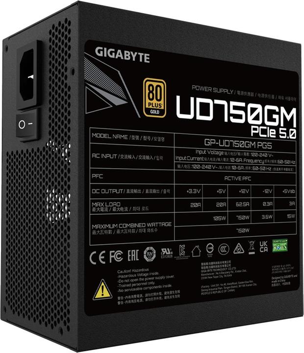 Actual product image Gigabyte Power supply UD750GM PG5 750Watt (750 W)