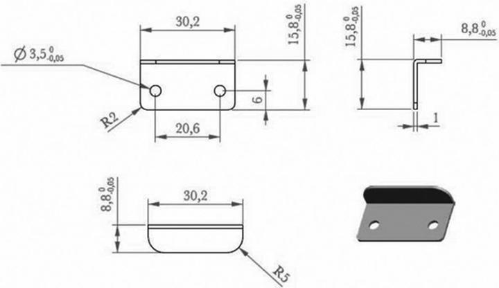Actual product image Siso Winkelschliessblech 30/16/9mm, schwarz (1 pcs.)