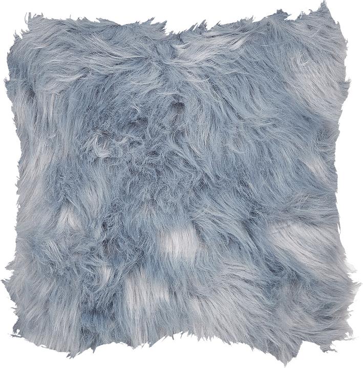 Produktbild Beliani Dekokissen Felloptik blau / grau 42 x 42 cm 2er Set LUBHA (42 x 42 cm)