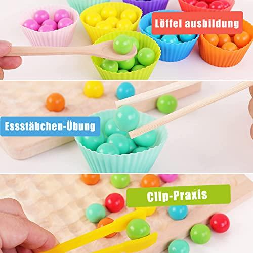 Produktbild Activity Board Holzspielzeug Brettspiele Kinder, Spielzeug, Clip Perlen Spiel Puzzle Board, Regenbogen Ball