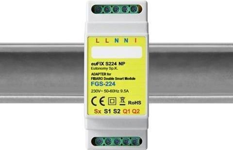 Actual product image Eutonomy euFIX/Adapter DIN for Fibaro FGS-224 Smart Module Double