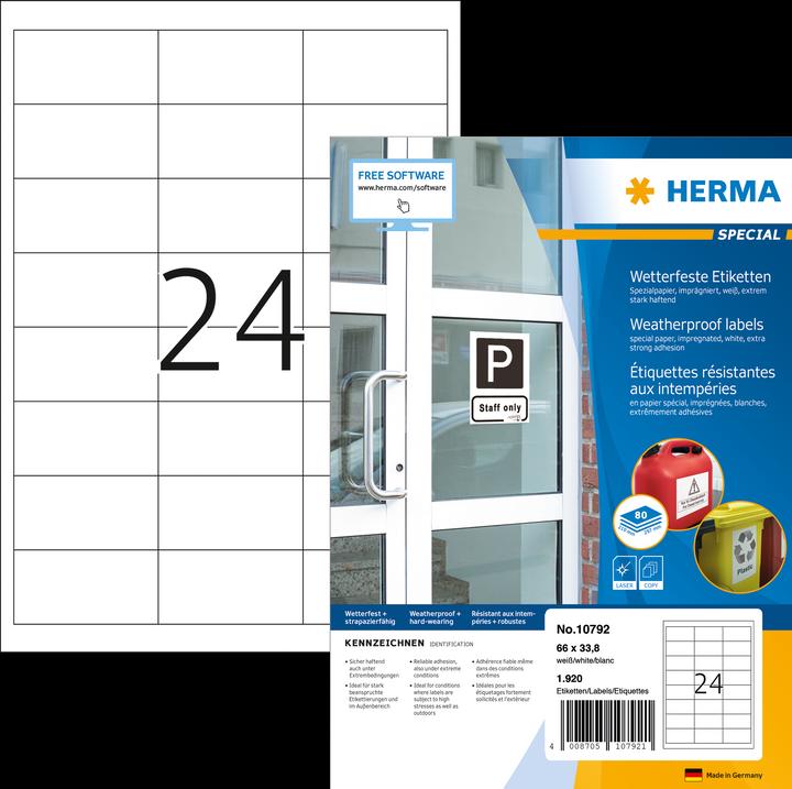 Produktbild HERMA Wetterfeste Etiketten A4