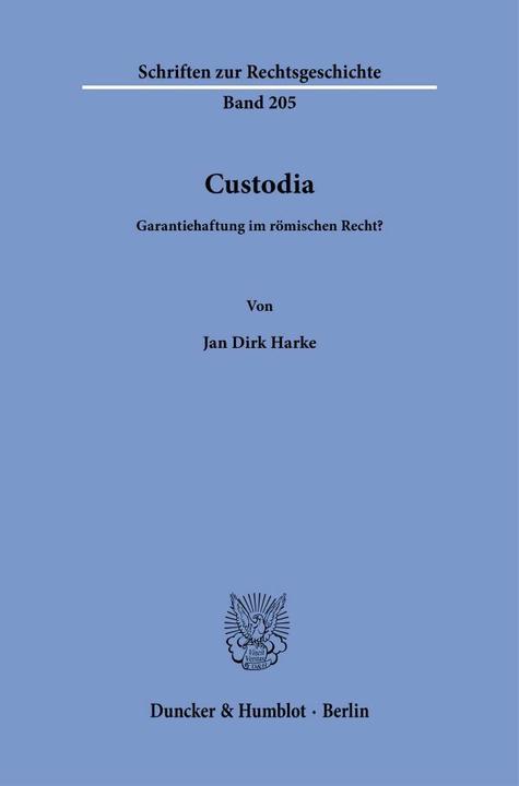 Produktbild Custodia (Deutsch, Jan Dirk Harke, 2022)