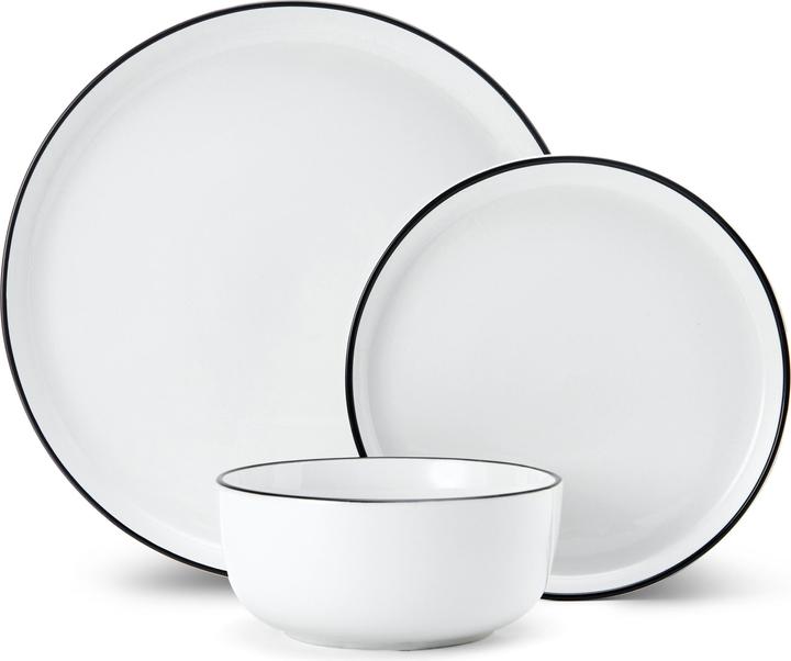 Mikasa Limestone 12pc Porcelain Dinner Set, White (12 pièce(s))