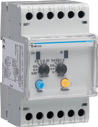 Image du produit Hager HAG HR510 Relais différentiel 30mA 10A temporisé