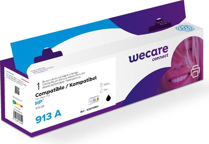 Productafbeelding Wecare Inkt 913A gereviseerd zwart L0R95AE voor HP PW Pro 452/477 3800 p. (BK)