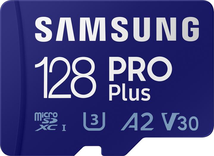 Samsung Lecteur de carte SD MicroSD SDXC PRO Plus (128 Go, microSDXC, U3, UHS-I)