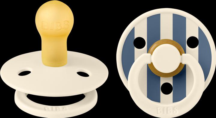 Bibs Studio Nuggi Colour 2 PACK Latex Round 0-6m Pin Ivory Vanilla Mix (2 x, fino a 6 M.)