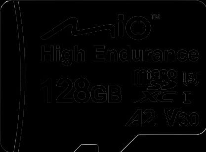 Actual product image Mio High endurance | 128 GB | MicroSD | Flash memory class UHS-I (128 GB, microSD, UHS-I)