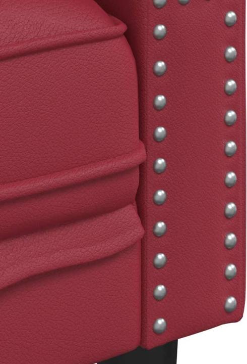 Productafbeelding VidaXL Chesterfield fauteuil loungestoel club fauteuil bank wijn rood kunstleer