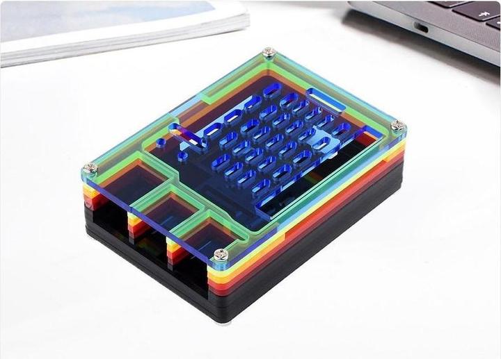 Produktbild Raspberry Pi EB84465 - Regenbogen-Acryl-Gehäuse für 5 - 26079
