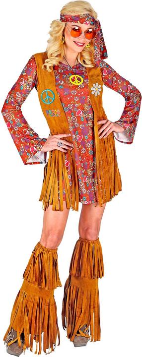 Produktbild Widmann HIPPIE (Kleid, Weste, Stirnband, Stiefelüberzieher mit Fransen), XL (XL)