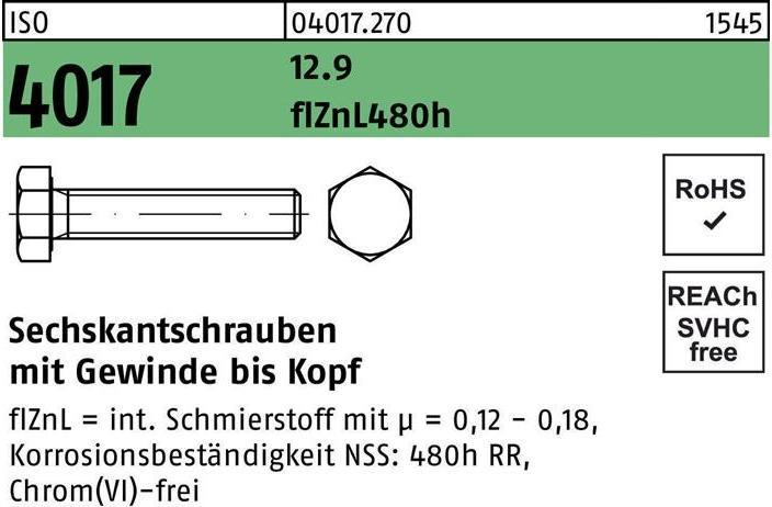 Immagine prodotto Bufab Vite a testa esagonale ISO 4017 VG M 8 x 25 12,9 flZnL 480h zincata lamellare. (200 Viti per pezzo)