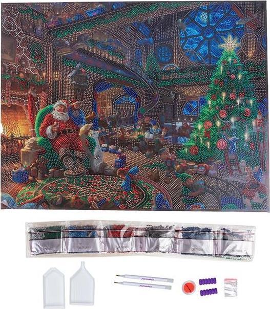 Actual product image Craft Buddy Crystal Art Kit Santa's Workshop 40 x 50 cm