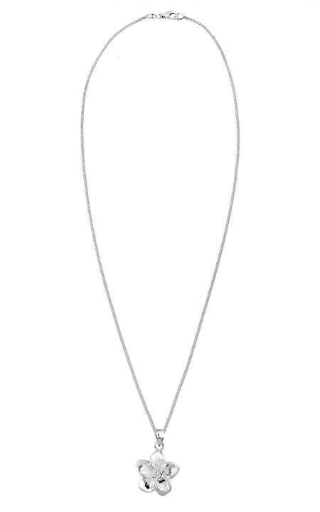 Produktbild Elli DIAMONDS Halskette Frangipani Blüte Diamant (0.03 ct) 925 Silber (925er Sterling Silber, Diamant, 45 cm)