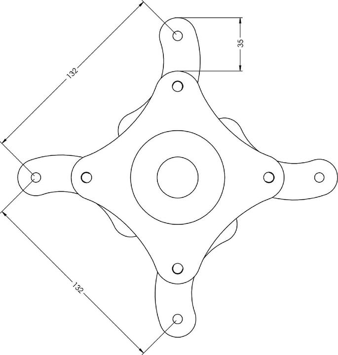 Actual product image König KNM-PM10 Projector ceiling mount 10 kg / black (Wall, Ceiling)