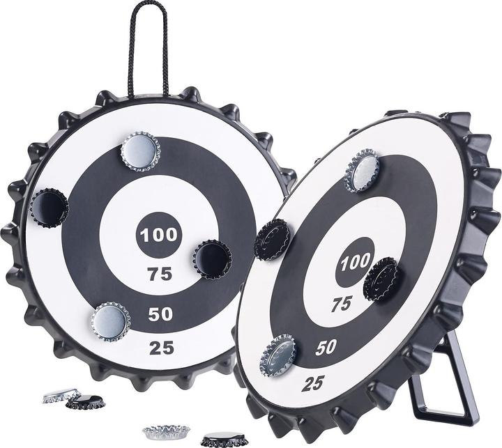 Produktbild Playtastic 2er-Set Magnetische Kronkorken-Dartspiele mit je 6 Kronkorken, Ø 24 cm